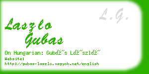 laszlo gubas business card